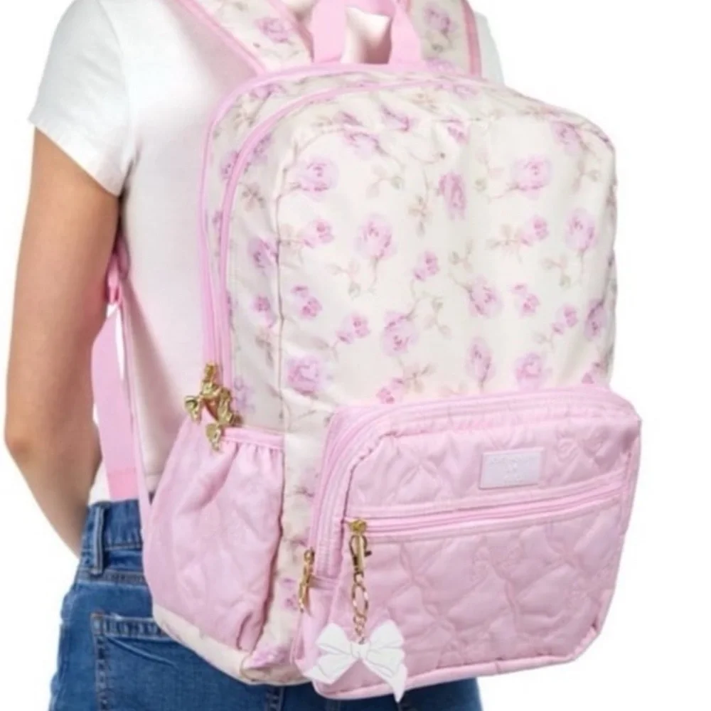 LoveShackFancy x Target - Yoobi Ribbon Rosa Backpack Sterling Dusk